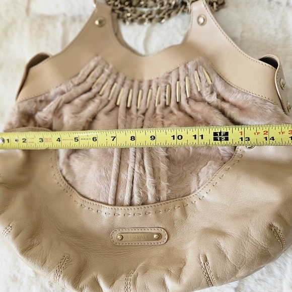 Versace pink mink and leather purse - Picture 5 of 13